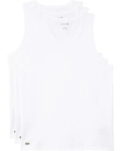 Lacoste 100% Cotton Slim Fit Tank Top 3-pack | Shirts & Tops