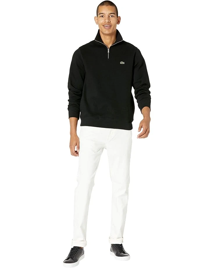 Lacoste Long Sleeve Solid 1/4 Zip Interlock Ribbed Sweatshirt | Hoodies & Sweatshirts - Image 4
