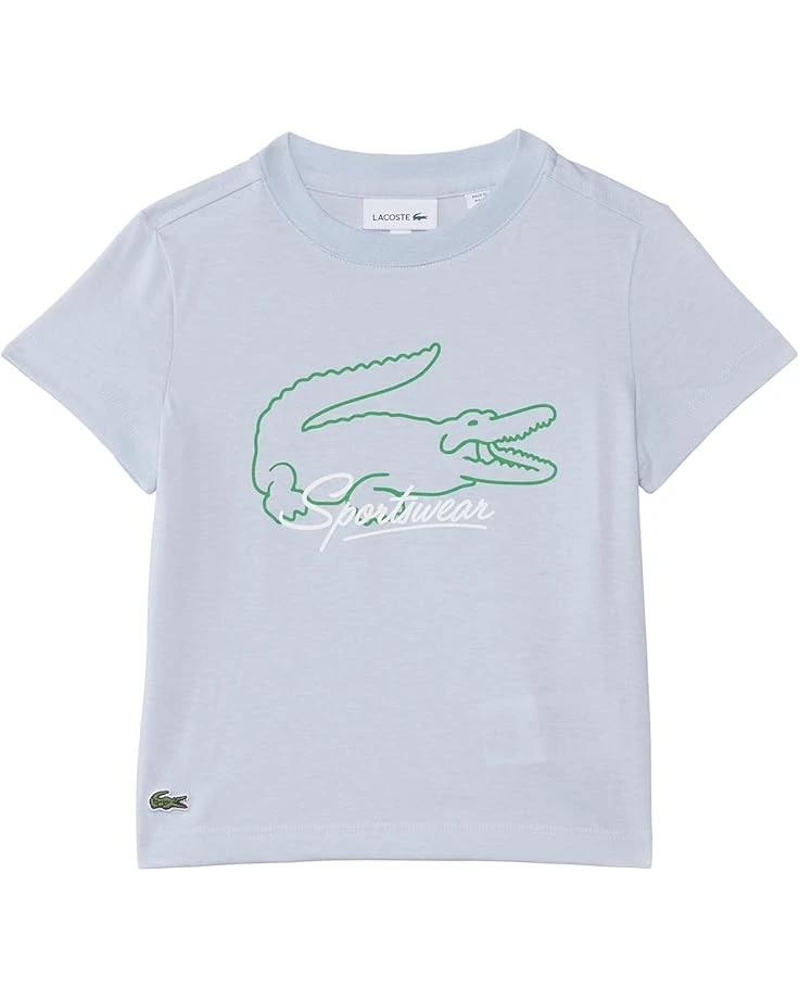 Lacoste Kids Short Sleeve Crew Neck Large Graphic Tee Shirt (Little Kid/Toddler/Big Kid) | Shirts & Tops - Image 2