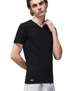 Lacoste 3-Pack V-Neck Slim Fit Essential T-Shirt | Shirts & Tops