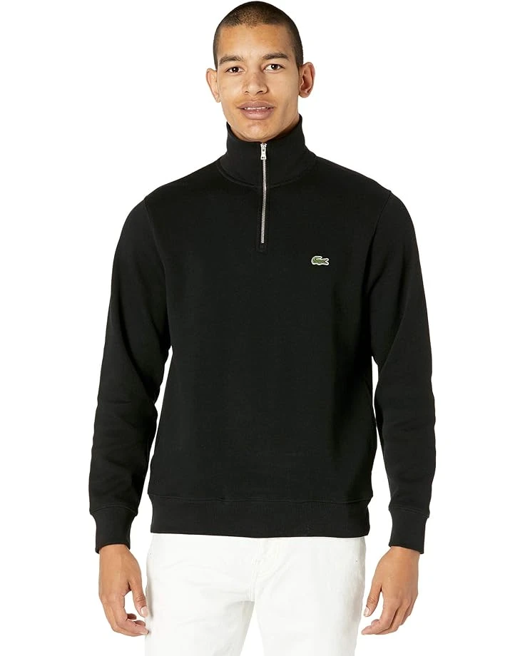 Lacoste Long Sleeve Solid 1/4 Zip Interlock Ribbed Sweatshirt | Hoodies & Sweatshirts