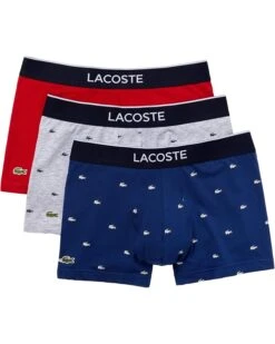 Lacoste Trunks 3-Pack Casual Lifestyle All Over Print Croc | Underwear