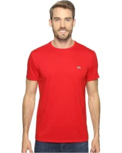 Lacoste Short-Sleeve Pima Jersey Crewneck T-Shirt | Shirts & Tops