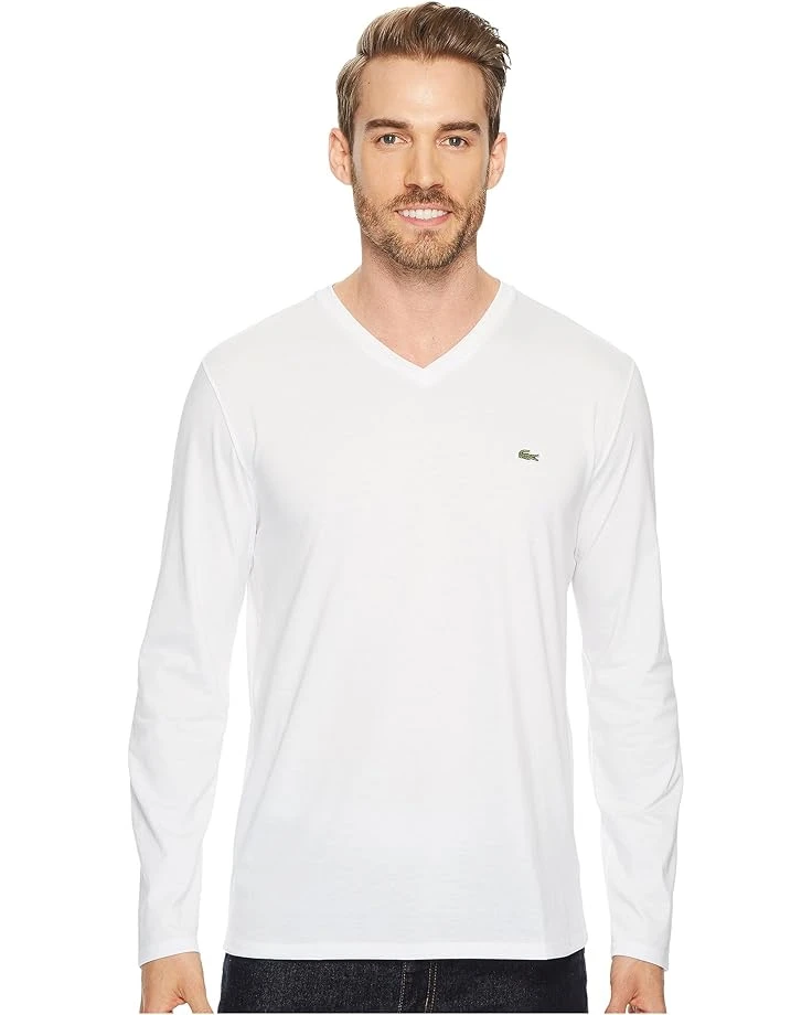 Lacoste Long Sleeve Pima Jersey V-Neck T-Shirt | Shirts & Tops - Image 6
