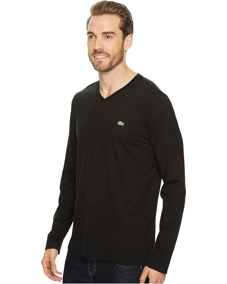 Lacoste Long Sleeve Pima Jersey V-Neck T-Shirt | Shirts & Tops - Image 2