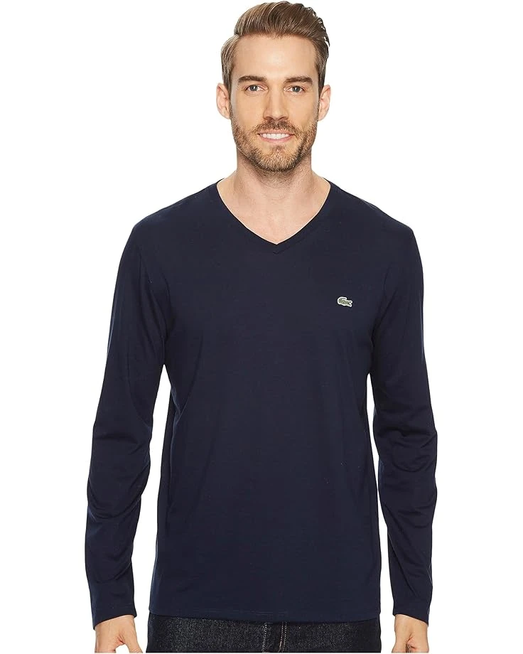 Lacoste Long Sleeve Pima Jersey V-Neck T-Shirt | Shirts & Tops - Image 5